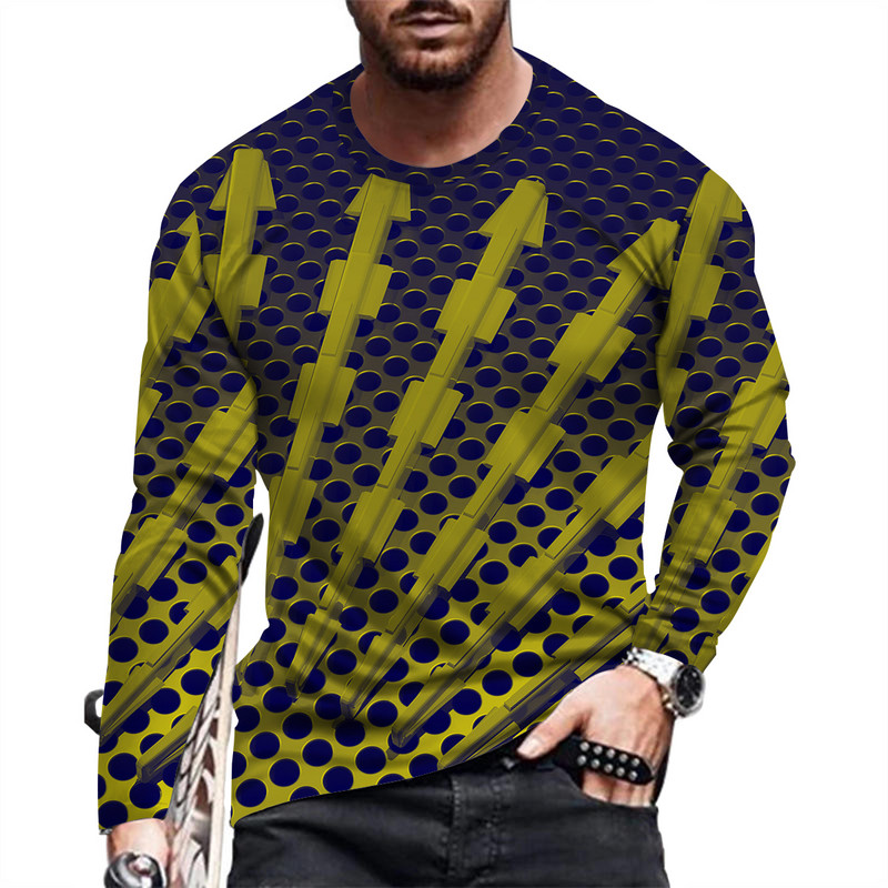 Ανοιξιάτικο και Καλοκαίρι Ανδρικό μακρυμάνικο μπλουζάκι με στάμπα