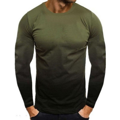 Vintage ανδρικό μπλουζάκι 3D ντεγκραντέ με μακρυμάνικο μπλουζάκι βαμβακερό μπλουζάκι casual street fashion μπλουζάκι μεγάλου μεγέθους Ανδρικά ρούχα