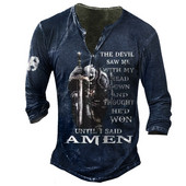 Tricou cu mânecă lungă cu guler în V pentru bărbați de primăvară și toamnă, tricou sport cu mânecă lungă în stil vintage pentru bărbați.