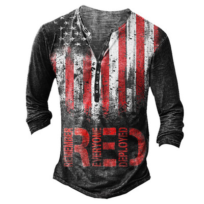 Tricou cu mânecă lungă cu guler în V pentru bărbați de primăvară și toamnă, tricou sport cu mânecă lungă în stil vintage pentru bărbați.