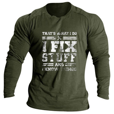 Vintage ανδρικά μπλουζάκια Φθινοπωρινά ρούχα διασκεδαστικά γράμματα εκτύπωσης Ρούχα με μακρυμάνικο λαιμόκοψη Μπλούζες casual γυμναστικής για ανδρικά πουκάμισα μπλουζάκια