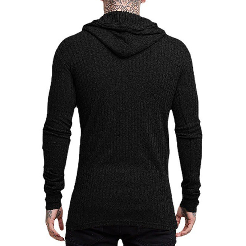 Novi modni veste s kapuljačom proljeće jesen Muška tanka pletena odjeća za teretanu Slim Fit pulover Muški klasični rebrasti pleteni džemperi s kapuljačom