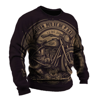 Vintage μπλουζάκι μοτοσικλέτας Ανδρικά μπλουζάκια μακρυμάνικα μπλουζάκια 3d print Casual μπλουζάκια φαρδιά υπερμεγέθη μπλουζάκια Ανδρικά ρούχα 5xl