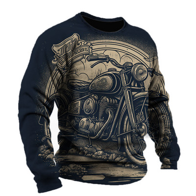 Vintage μπλουζάκι μοτοσικλέτας Ανδρικά μπλουζάκια μακρυμάνικα μπλουζάκια 3d print Casual μπλουζάκια φαρδιά υπερμεγέθη μπλουζάκια Ανδρικά ρούχα 5xl