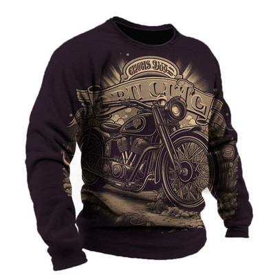 Vintage μπλουζάκι μοτοσικλέτας Ανδρικά μπλουζάκια μακρυμάνικα μπλουζάκια 3d print Casual μπλουζάκια φαρδιά υπερμεγέθη μπλουζάκια Ανδρικά ρούχα 5xl