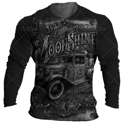 Vintage μπλουζάκι μοτοσικλέτας Ανδρικά μπλουζάκια μακρυμάνικα μπλουζάκια 3d print Casual μπλουζάκια φαρδιά υπερμεγέθη μπλουζάκια Ανδρικά ρούχα 5xl