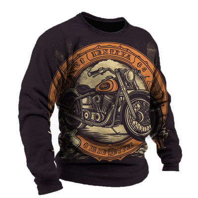 Vintage μπλουζάκι μοτοσικλέτας Ανδρικά μπλουζάκια μακρυμάνικα μπλουζάκια 3d print Casual μπλουζάκια φαρδιά υπερμεγέθη μπλουζάκια Ανδρικά ρούχα 5xl