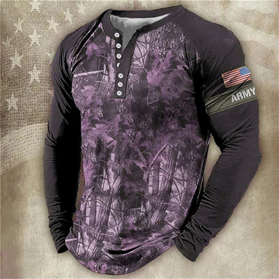 Ανδρικά μακρυμάνικα μπλουζάκια μόδας 3d Eagles print Μπλουζάκια Usa Μπλούζες βαμβακερά μπλουζάκια με λαιμόκοψη σε V casual Harajuku Streetwear Ανδρικά ρούχα