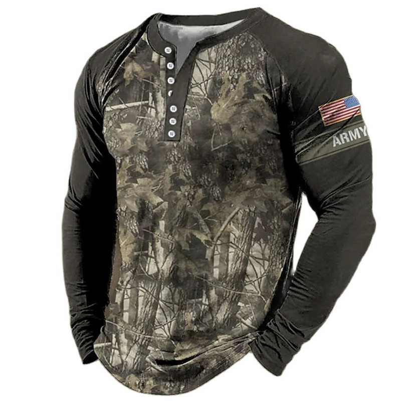 Ανδρικά μακρυμάνικα μπλουζάκια μόδας 3d Eagles print Μπλουζάκια Usa Μπλούζες βαμβακερά μπλουζάκια με λαιμόκοψη σε V casual Harajuku Streetwear Ανδρικά ρούχα