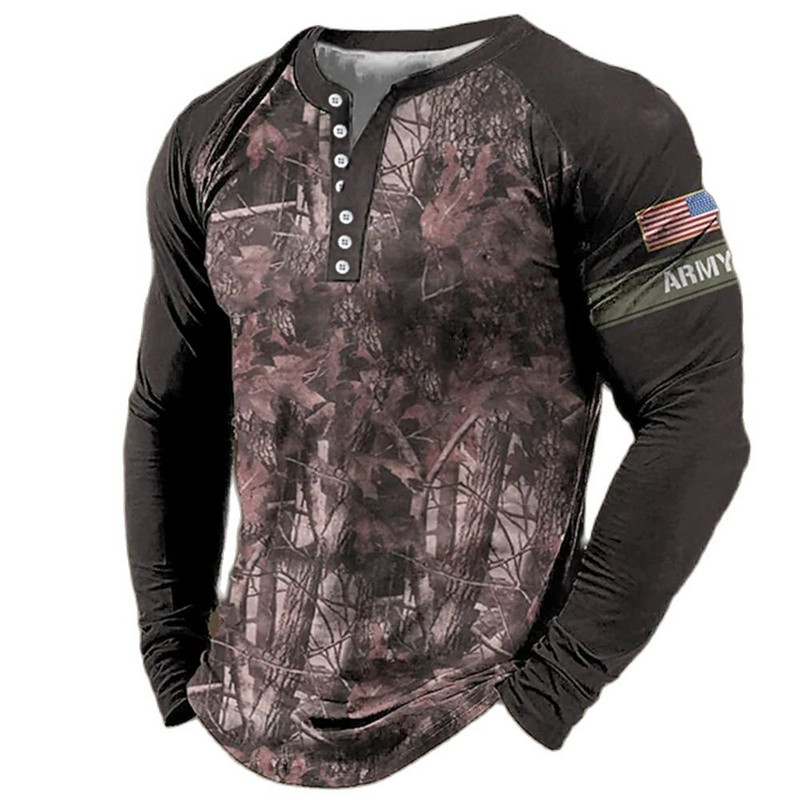 Ανδρικά μακρυμάνικα μπλουζάκια μόδας 3d Eagles print Μπλουζάκια Usa Μπλούζες βαμβακερά μπλουζάκια με λαιμόκοψη σε V casual Harajuku Streetwear Ανδρικά ρούχα