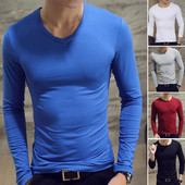 Ανδρικό μπλουζάκι μακρυμάνικο με λαιμόκοψη μονόχρωμο πουλόβερ πουλόβερ με πάτο ζεστό άνετο μπλουζάκι σε συν μέγεθος Ανδρικά ρούχα