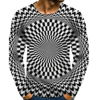 Μόδα μπλουζάκια ανδρικών ρούχων XS-6XL φθινοπωρινά μπλουζάκια με μακρυμάνικο ντεγκραντέ Street Tee τρισδιάστατη εκτύπωση Υπερμεγέθη ανδρικά μπλουζάκια