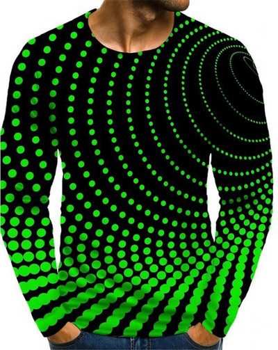 Μόδα μπλουζάκια ανδρικών ρούχων XS-6XL φθινοπωρινά μπλουζάκια με μακρυμάνικο ντεγκραντέ Street Tee τρισδιάστατη εκτύπωση Υπερμεγέθη ανδρικά μπλουζάκια