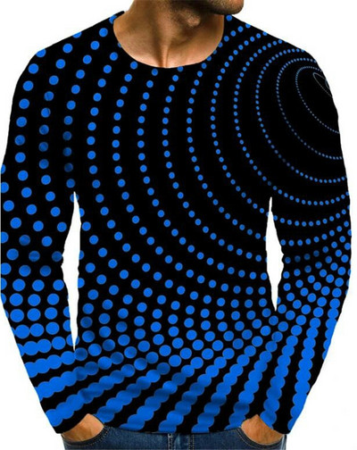 Μόδα μπλουζάκια ανδρικών ρούχων XS-6XL φθινοπωρινά μπλουζάκια με μακρυμάνικο ντεγκραντέ Street Tee τρισδιάστατη εκτύπωση Υπερμεγέθη ανδρικά μπλουζάκια