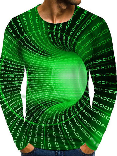 Μόδα μπλουζάκια ανδρικών ρούχων XS-6XL φθινοπωρινά μπλουζάκια με μακρυμάνικο ντεγκραντέ Street Tee τρισδιάστατη εκτύπωση Υπερμεγέθη ανδρικά μπλουζάκια