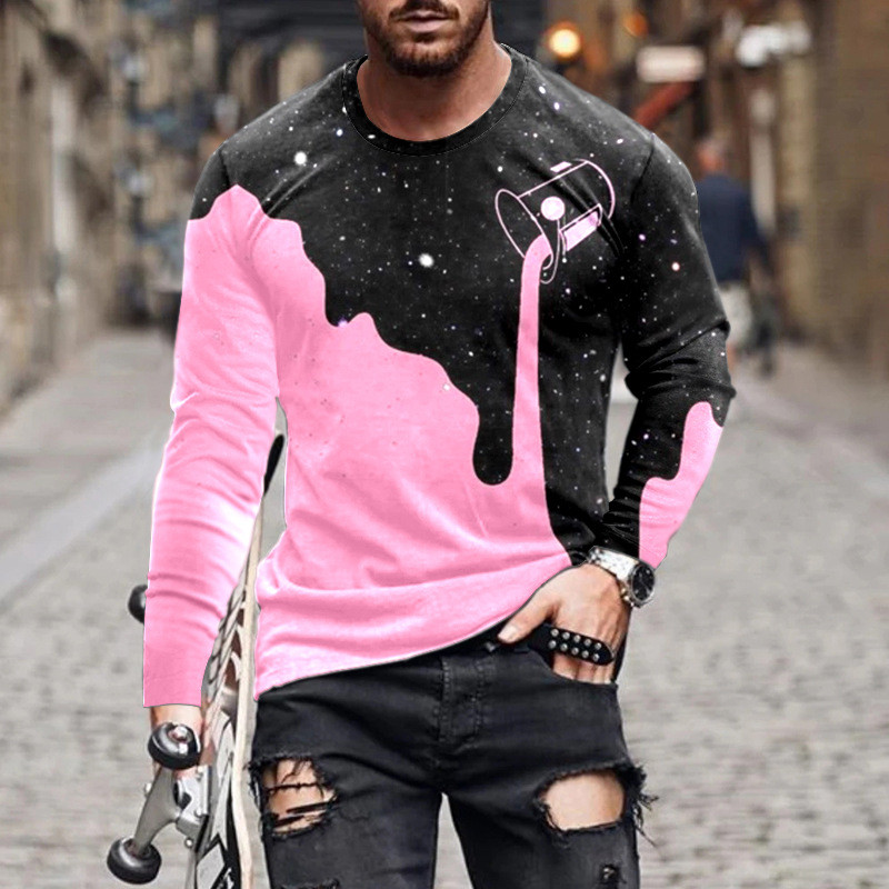 2021. aasta uus 3D-printimine pikkade varrukatega meeste ja naiste punk vabaajamoe hip-hop T-särk, fitness-spordi populaarne muster