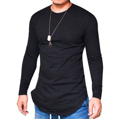 Tricou toamnă iarnă Bărbați Preț scăzut Tricouri cu mânecă lungă pentru bărbați Slims O-Gât Îmbrăcăminte solidă Tricou street casual pulover din bumbac