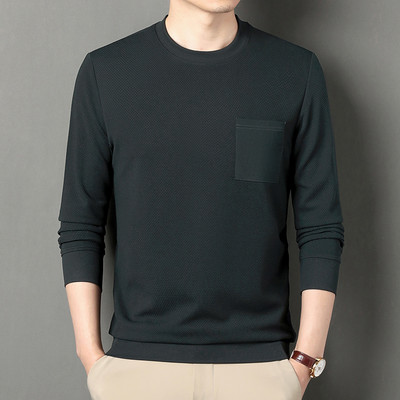 2023 Νέα Ανδρικά Ανοιξιάτικα και Φθινοπωρινά Ανοιξιάτικα και Φθινοπωρινά μακρυμάνικα μονόχρωμα μπλουζάκια Wofeng