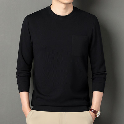 2023 Νέα Ανδρικά Ανοιξιάτικα και Φθινοπωρινά Ανοιξιάτικα και Φθινοπωρινά μακρυμάνικα μονόχρωμα μπλουζάκια Wofeng