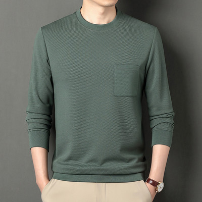 2023 Νέα Ανδρικά Ανοιξιάτικα και Φθινοπωρινά Ανοιξιάτικα και Φθινοπωρινά μακρυμάνικα μονόχρωμα μπλουζάκια Wofeng