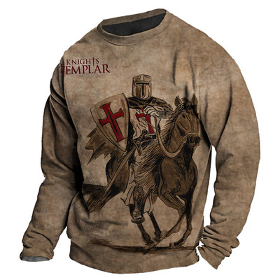 Vintage 3D print Μακρυμάνικα μπλουζάκια Βαμβακερό ανδρικό μπλουζάκι Jesus Lion Graphic Top μεγάλου μεγέθους Ρούχα με λαιμόκοψη σε O-λαιμόκοψη πουκάμισο με κουμπιά