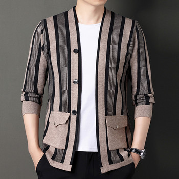 Υψηλής ποιότητας Νέα φθινοπωρινή χειμερινή μάρκα πλεκτά ζακέτες πουλόβερ Κορεατικού στυλ Slim fit ανδρικά παλτό casual μπουφάν Ανδρικά ρούχα
