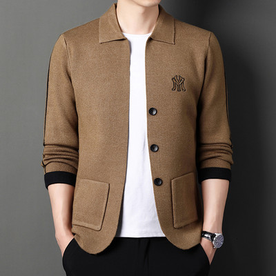 Υψηλής ποιότητας Νέα φθινοπωρινή χειμερινή μάρκα πλεκτά ζακέτες πουλόβερ Κορεατικού στυλ Slim fit ανδρικά παλτό casual μπουφάν Ανδρικά ρούχα