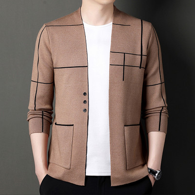 Υψηλής ποιότητας Νέα φθινοπωρινή χειμερινή μάρκα πλεκτά ζακέτες πουλόβερ Κορεατικού στυλ Slim fit ανδρικά παλτό casual μπουφάν Ανδρικά ρούχα