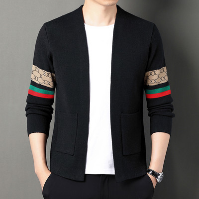 Υψηλής ποιότητας Νέα φθινοπωρινή χειμερινή μάρκα πλεκτά ζακέτες πουλόβερ Κορεατικού στυλ Slim fit ανδρικά παλτό casual μπουφάν Ανδρικά ρούχα