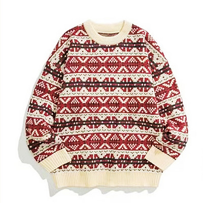 Άσχημο χριστουγεννιάτικο πουλόβερ Γυναικείο πλεκτό πουλόβερ ανδρικό Harajuku Πλεκτό πουλόβερ με σχέδιο σε σχήμα καρδιάς Vintage χειμερινά πουλόβερ με λαιμόκοψη