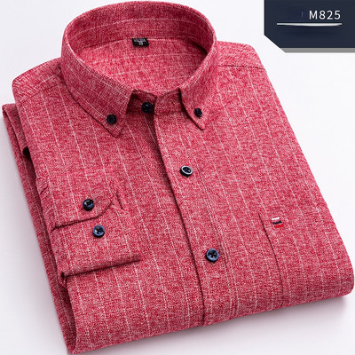 Puhast puuvillast meeste ruuduline särk, pikkade varrukatega, tavalises vormis meeste vabaaja särk Vaba aeg Sügisene meeste pluus Uus plusssuurus