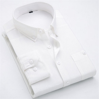 Ανοιξιάτικο και Φθινόπωρο Νέο Ανδρικό μακρυμάνικο πουκάμισο Κοτλέ υφασμάτινο πουκάμισο με μονό στήθος με κουμπί γιακά Camisa Ανδρικό Chemise 5XL