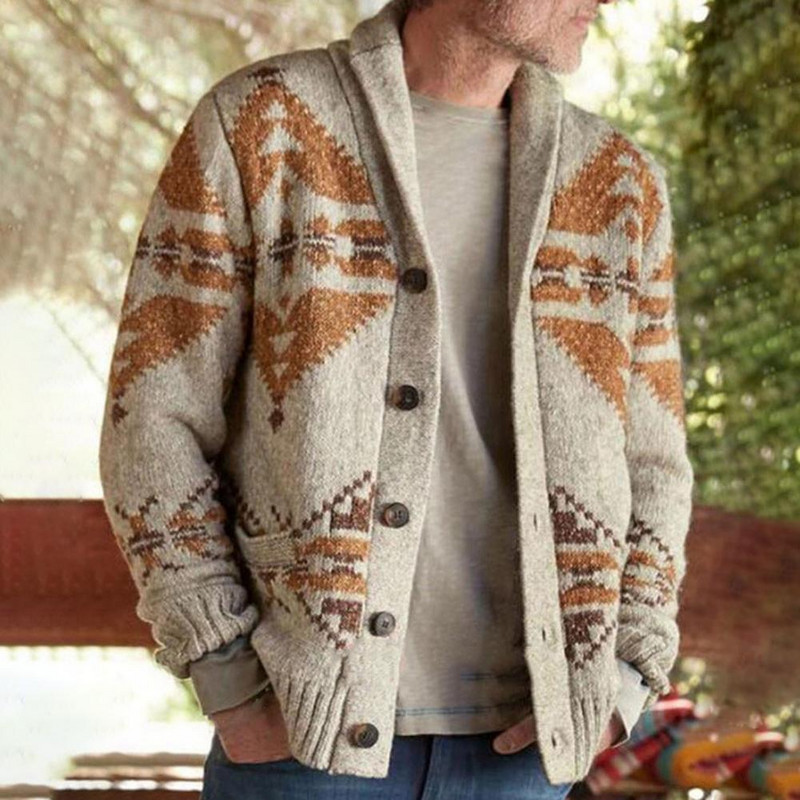 Πρακτικές πλεκτή ζακέτα Άνετα μακρυμάνικα χοντρά vintage πλεκτά πουλόβερ ζακέτα