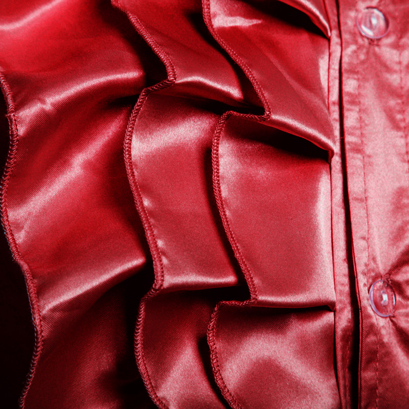 Vintažiniai 70-ųjų raukiniai marškinėliai vyrams, Viktorijos stiliaus kostiumų viršūnė, gotikinė punk retro marškinėliai Faksiniai šilkiniai kravatiniai marškinėliai Helovino