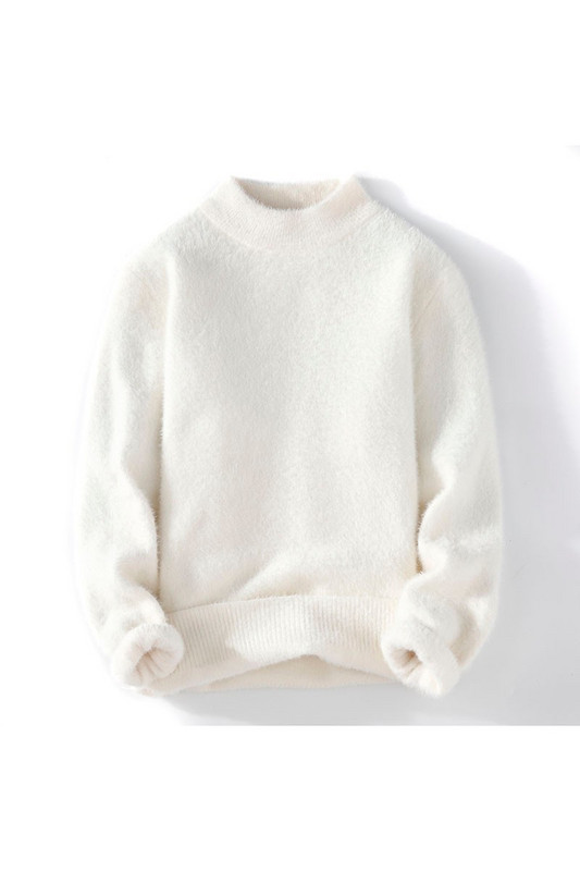 Sügistalvine kootud kampsun meeste poolkõrge krae vabaaja naaritsast sametkampsun, meeste ühevärviline soe mohäärist kampsun mees