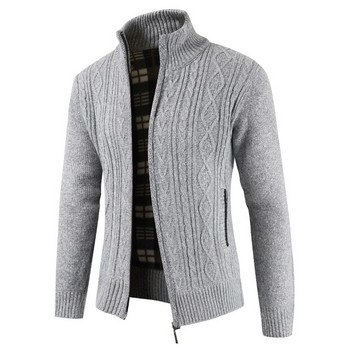 2023 Есен Зима Мъжки пуловер Модна марка Ежедневен пуловер Стойка яка Жилетка Мъжки райета Тънък плетен мъжки пуловер