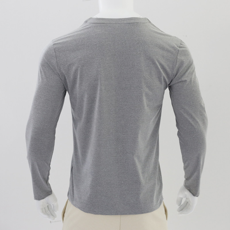 Ανοιξιάτικο και Φθινόπωρο Cross border Leisure με λαιμόκοψη σε σχήμα V Ανδρικό μοντέρνο αθλητικό μπλουζάκι με τρία στήθη Ανδρικό μπλουζάκι με μακρυμάνικο μπλουζάκι με τσέπη