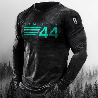 Ανδρικά μακρυμάνικα μπλουζάκια Vintage 3D Print Βαμβακερά φθινοπωρινά χιπ χοπ φθινοπωρινά μπλουζάκια με φαρδιά μπλουζάκια με λαιμόκοψη Μπλουζάκι ευρωπαϊκού μεγέθους