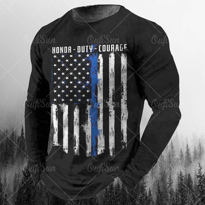 Ανδρικά μακρυμάνικα μπλουζάκια Vintage 3D Print Βαμβακερά φθινοπωρινά χιπ χοπ φθινοπωρινά μπλουζάκια με φαρδιά μπλουζάκια με λαιμόκοψη Μπλουζάκι ευρωπαϊκού μεγέθους