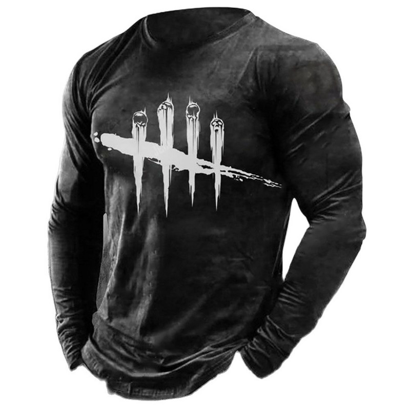 Ανδρικά μακρυμάνικα μπλουζάκια Vintage 3D Print Βαμβακερά φθινοπωρινά χιπ χοπ φθινοπωρινά μπλουζάκια με φαρδιά μπλουζάκια με λαιμόκοψη Μπλουζάκι ευρωπαϊκού μεγέθους