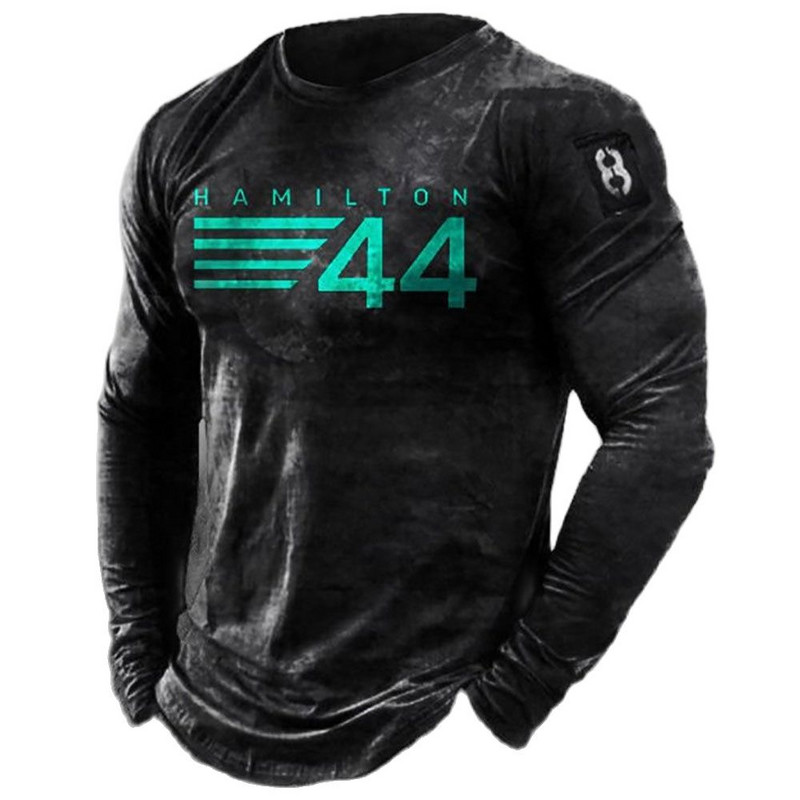 Ανδρικά μακρυμάνικα μπλουζάκια Vintage 3D Print Βαμβακερά φθινοπωρινά χιπ χοπ φθινοπωρινά μπλουζάκια με φαρδιά μπλουζάκια με λαιμόκοψη Μπλουζάκι ευρωπαϊκού μεγέθους