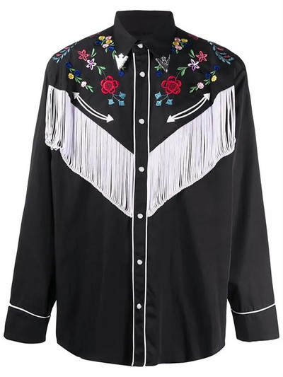 2023. aasta uus meeste särk Lääne särk Lilletrükiga reväär Tänava pikkade varrukatega nööprõivad Mood Tänavadisainer Lääne stiil