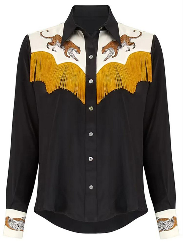 2023. aasta uus meeste särk Lääne särk Lilletrükiga reväär Tänava pikkade varrukatega nööprõivad Mood Tänavadisainer Lääne stiil