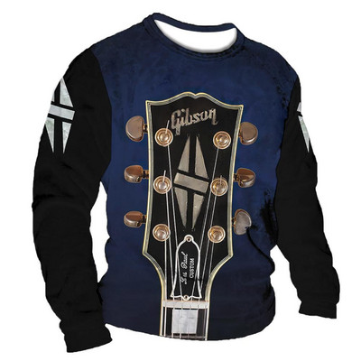 T-särk Meeste lühikeste varrukatega topid Suvised puuvillased särgid Harajuku Suured riided Kitarr Graafika 3D Prindiga Tee vabaaja kampsun