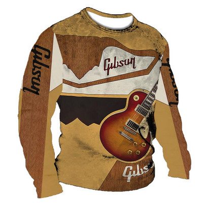 T-särk Meeste lühikeste varrukatega topid Suvised puuvillased särgid Harajuku Suured riided Kitarr Graafika 3D Prindiga Tee vabaaja kampsun