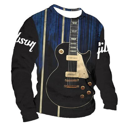 T-särk Meeste lühikeste varrukatega topid Suvised puuvillased särgid Harajuku Suured riided Kitarr Graafika 3D Prindiga Tee vabaaja kampsun