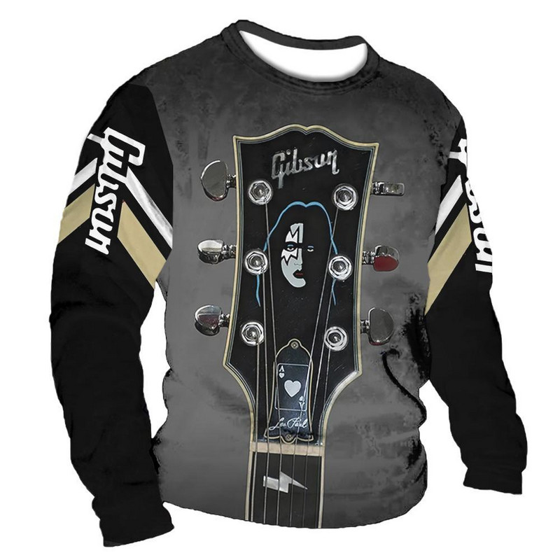 T-särk Meeste lühikeste varrukatega topid Suvised puuvillased särgid Harajuku Suured riided Kitarr Graafika 3D Prindiga Tee vabaaja kampsun