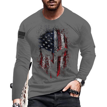 Ανδρικό μπλουζάκι με στρογγυλή λαιμόκοψη ρετρό σπαρτιάτικο κράνος 3d Print Ανδρικά ρούχα casual μακρυμάνικο πουλόβερ