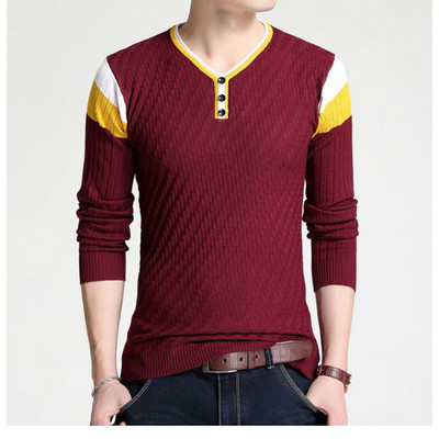 Stiilne V-kaelusega nööbiga silmkoeline avar kampsun Meeste rõivad 2022. aasta sügis, uued ülisuured vabaaja pulloverid Korea topid