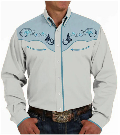 Ανδρικό πουκάμισο με λουλούδια με λουλουδάτο μοτίβο στο δρόμο με μακρυμάνικο τύπωμα κουμπιών μόδας Μόδα Σχεδιαστής μόδας Western